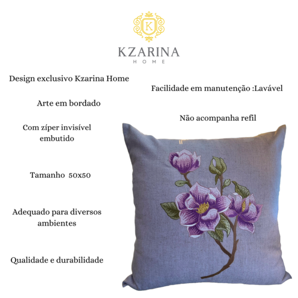 CAPA  ALMOFADA  FLOR LIBERDADE LINHO 50X50 - Image 3
