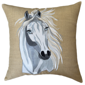CAPA  ALMOFADA CAVALO LINHO 50X50