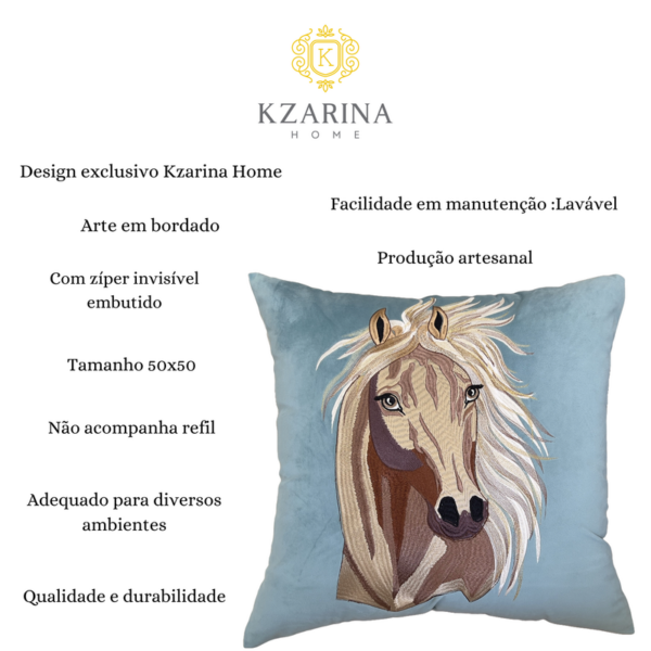 CAPA  ALMOFADA CAVALO VELUDO 50X50 - Image 4